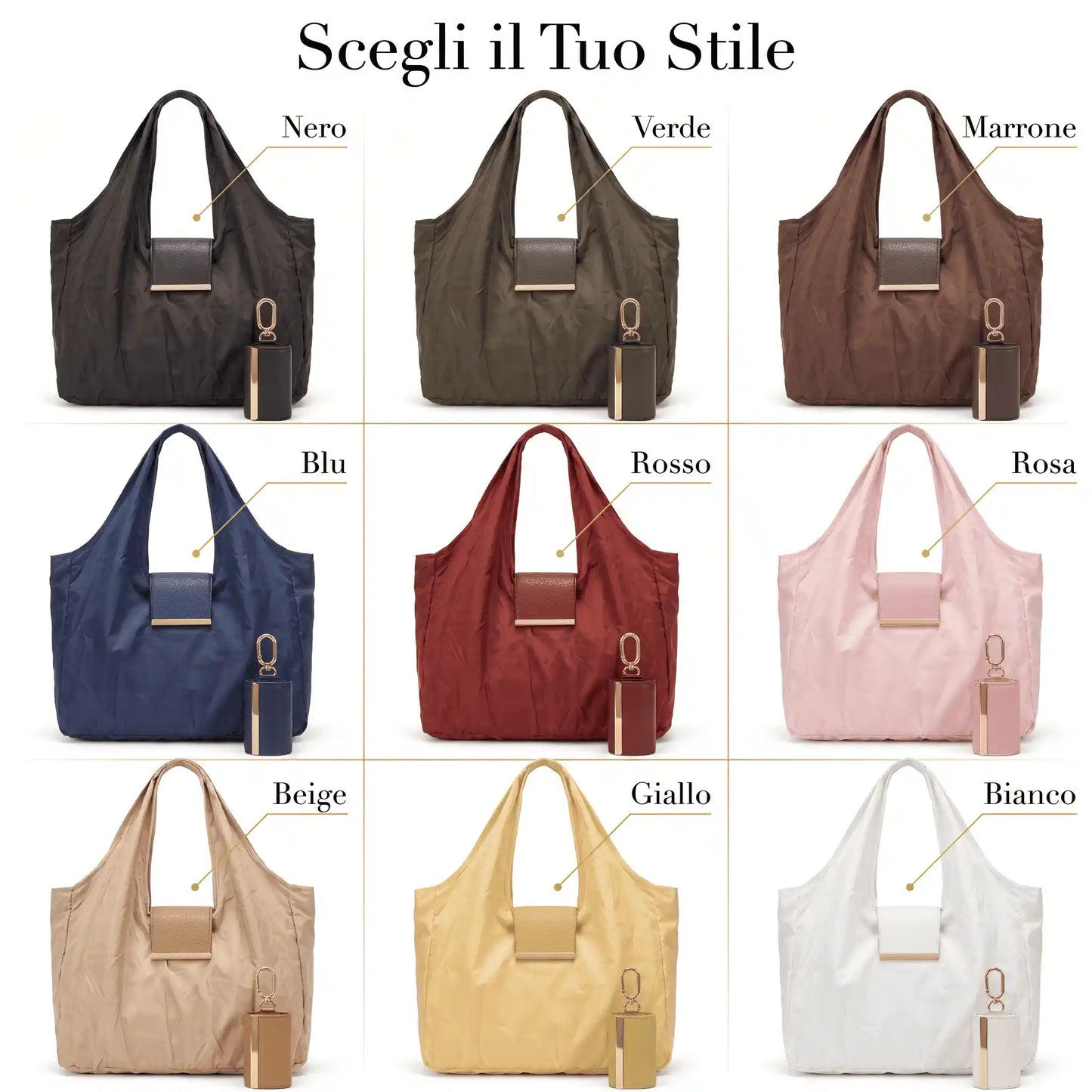 Tote Bag 3-in-1: Charm, Chiavi, Borsa