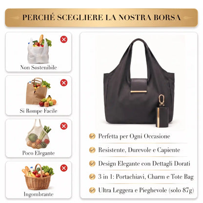 3-in-1 Tote Bag: Charm, Keys, Bag